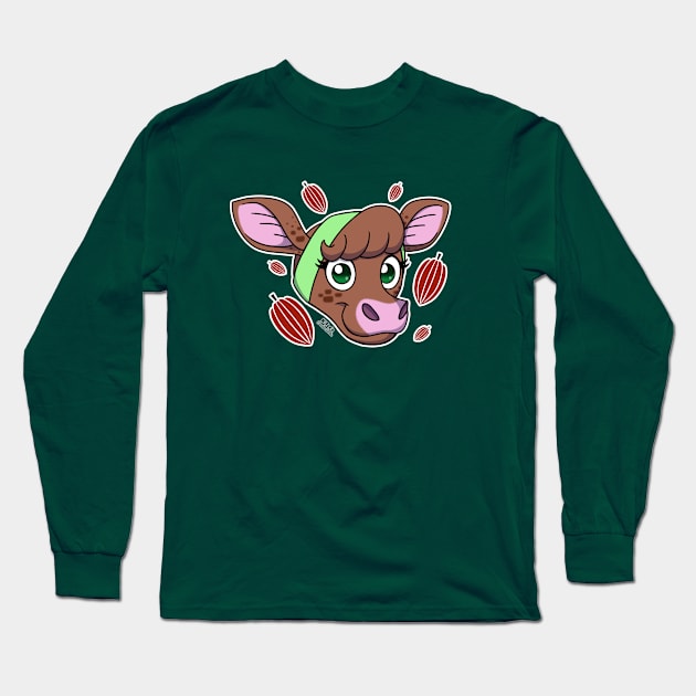 Coco the Chocolate Cow -  Original, Head (Part 1) Long Sleeve T-Shirt by K-Tee's CreeativeWorks